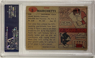 Gino Marchetti autographed 1957 Topps Card #5 (PSA)