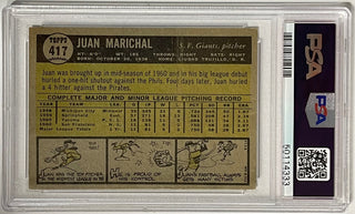 Juan Marichal Autographed 1961 Topps Rookie Card #417 (PSA)