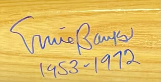 Ernie Banks "1953-1972" Autographed Cooperstown Bat (JSA)