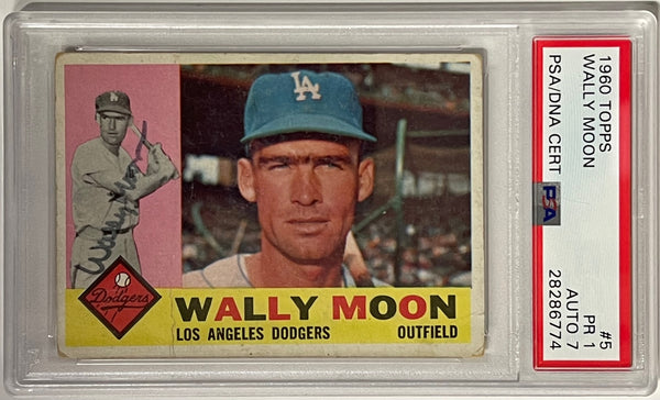 Wally Moon Autographed 1960 Topps Card #5 (PSA)