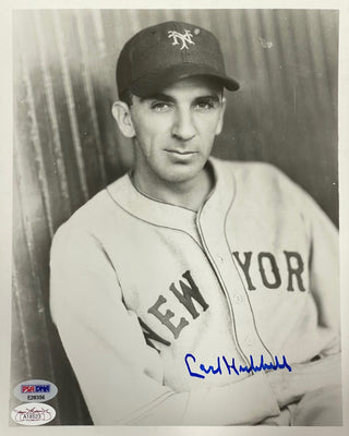 Carl Hubbell Autographed 8x10 Baseball Photo (PSA)