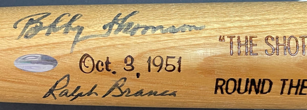 Ralph Branca & Bobby Thomson Autographed Louisville Slugger Bat (Steiner)