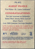 Albert Pujols Unsigned 2006 Bowman Heritage Card