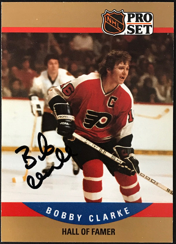 Bobby Clarke Autographed 1990 Pro Set Card #657 Philadelphia Flyers