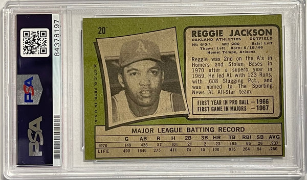 Reggie Jackson 1971 Topps (PSA Auto Grade GEM MT 10) card