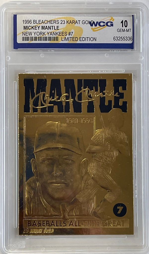 mickey mantle limited edition card 1996 Mickey Mantle 23K Gold Card Graded Gem-Mint 10