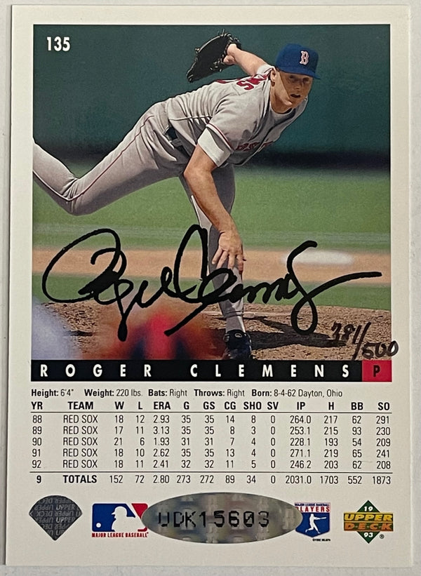 Roger Clemens 1993 Autographed Upper Deck Card #135