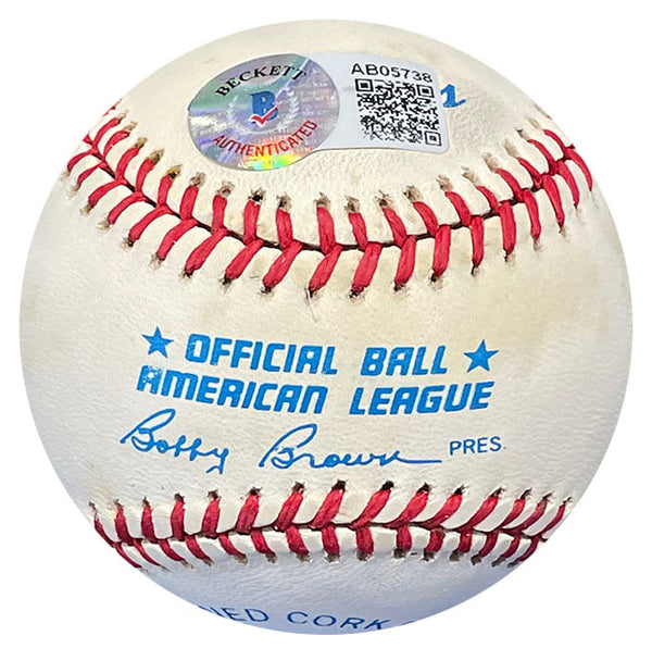 Mickey Mantle Autographed Official American League Bobby Brown Baseball (BVG)