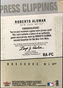 Roberto Alomar Jr Unsigned 2003 Fleer Game Worn Jersey Card