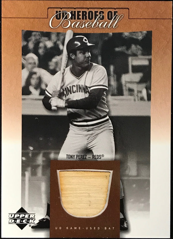 Tony Perez 2001 Upper Deck #B-TP Game Used Bat Card