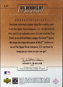 Tony Perez Unsigned 2001 Upper Deck Game Used Bat Card
