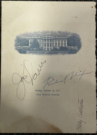 Joe Louis & Richard Nixon Autographed White House Program (JSA)