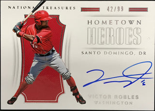 Victor Robles Autographed 2018 Panini National Treasures Hometown Heroes Card