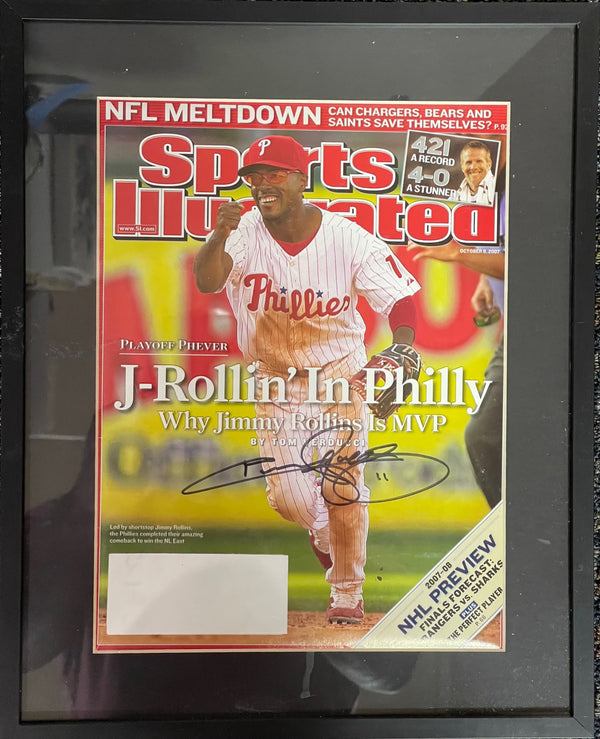 Jimmy Rollins Autographed Framed Sports Illustrated Magazine