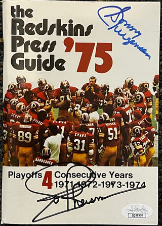 Joe Theismann & Sonny Jurgensen The Redskins Press Guide 75 (JSA)