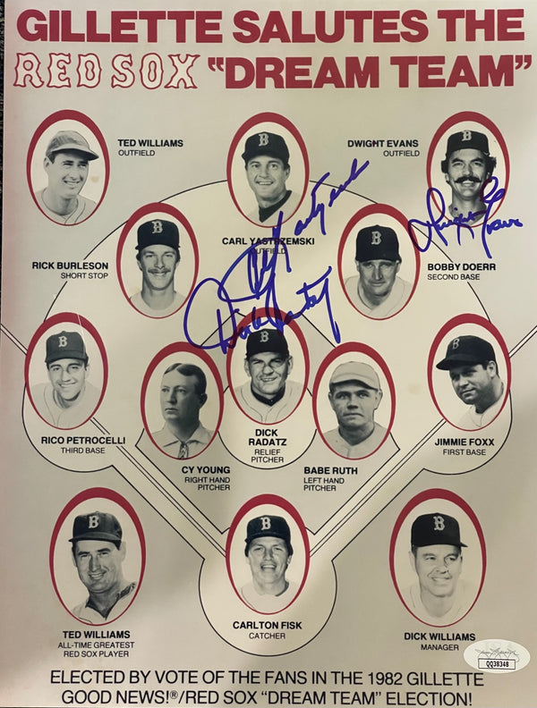 Carl Yastrzemski Dick Radatz & Dwight Evans Autographed 8x10 Photo (JSA)