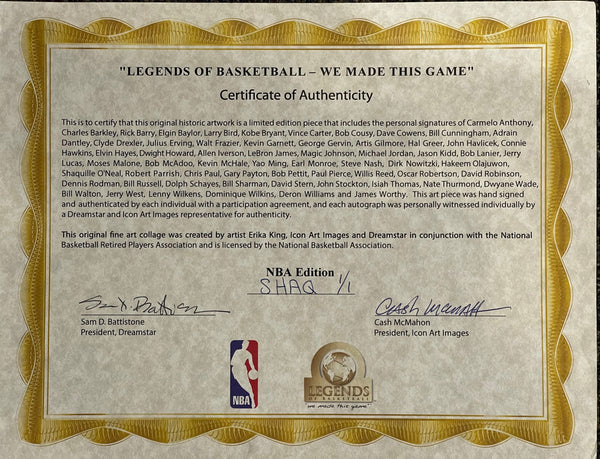 Legends of Basketball Autographed 40x60 Litho (JSA)