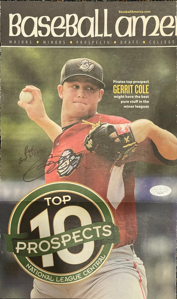 Gerrit Cole Autographed Baseball America Magazine Page (JSA)