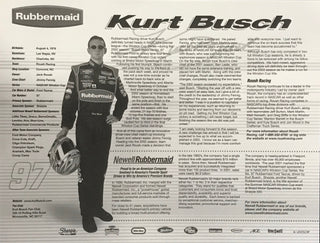 Kurt Busch Autographed Rubbermaid Racing 8x10 Photo