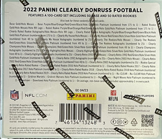 2022 Panini Clearly Donruss Football Hobby Box