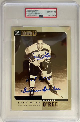 Willie O'Ree Autographed 1998 Pinnacle Oversized Card (PSA)