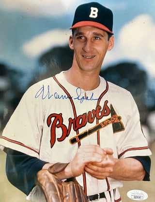 Warren Spahn Autographed 8x10 Baseball Photo (JSA)