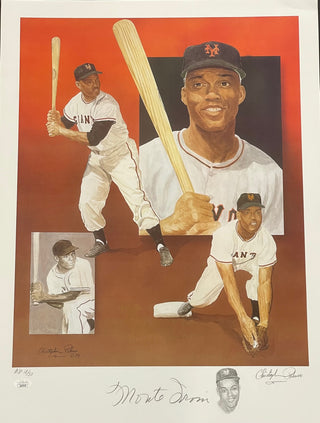 Monte Irvin & Christopher Paluso Signed18x24 Artist Proof Lithograph 18/50 (JSA)