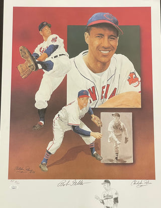 Bob Feller & Christopher Paluso Signed18x24 Artist Proof Lithograph 18/50 (JSA)