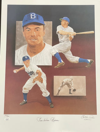 Pee Wee Reese & Christopher Paluso Signed18x24 Lithograph 251/500 (JSA)