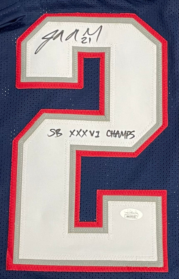 JR Redmond "SBXXXVI Champs!" Autographed New England Patriots Custom Jersey (JSA)