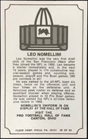 Leo Nomellini Autographed 1974 Fleer Immortal Roll Football Card #38