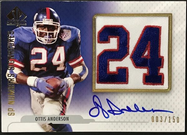 Otis Anderson Autographed 2008 Upper Deck SP Authentic Card #3/150