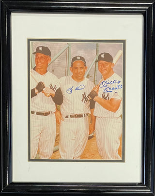 Mickey Mantle & Yogi Berra Autographed Framed 8x10 Photo (JSA)
