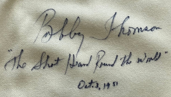 Ralph Branca & Bobby Thomson Autographed Giants/Dodgers Authentic Jersey (JSA)
