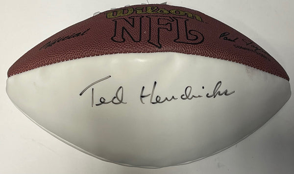 Ted Hendricks Autographed Wilson White Panel NFL Football