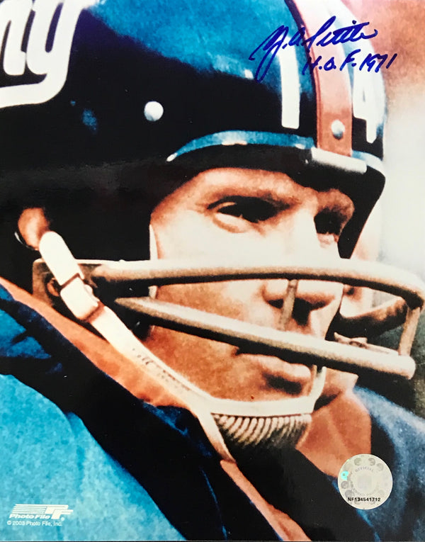 Y.A. Tittle Autographed 8x10 Photo New York Giants