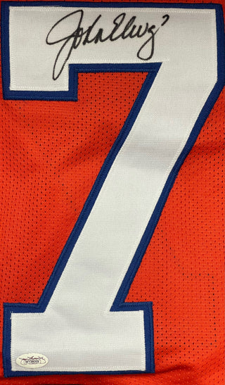John Elway Autographed Denver Broncos Orange Jersey (JSA)