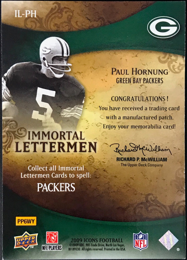 Paul Hornung 2009 Upper Deck Icons Card (Copy)
