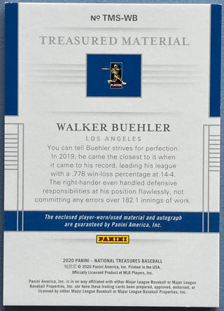 Walker Buehler Autographed 2020 National Treasures Card #24/99