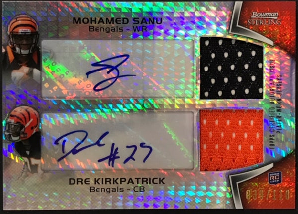Mohammed Sanu & Dre Kirkpatrick Autographed 2012 Bowman Sterling Card