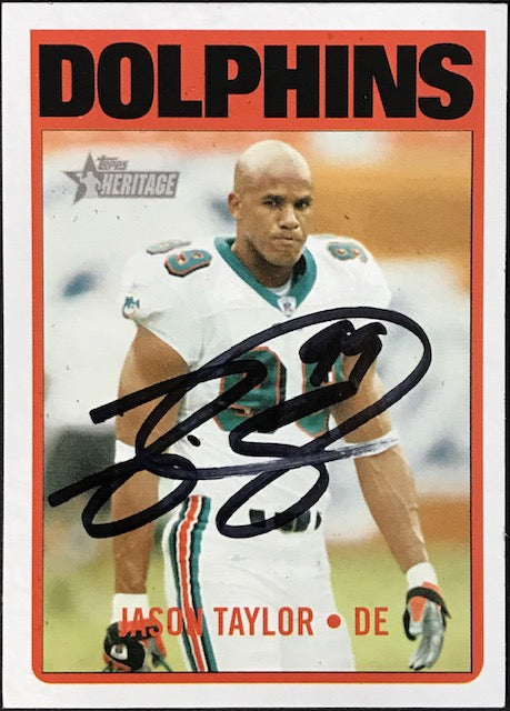 Jason Taylor Autographed 2005 Topps Heritage Card