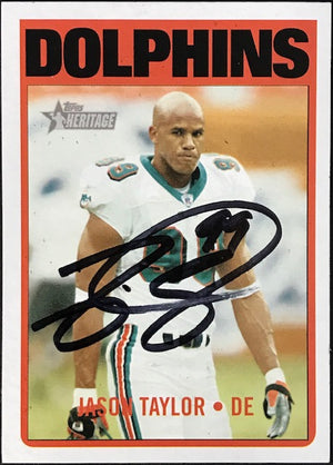 Jason Taylor Autographed 2005 Topps Heritage Card