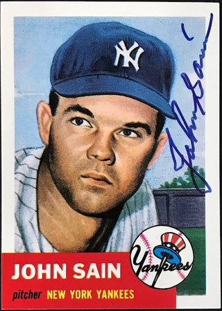 John Sain 1991 Autographed (1953) Series Topps Archives Card