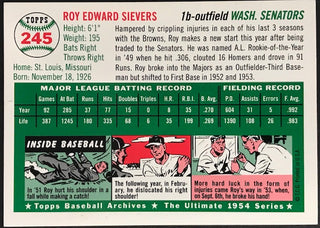 Roy Sievers 1994 Autographed (1954) Topps Archives Card