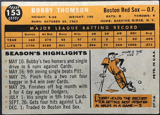 Bobby Thomson Autographed 1960 Topps Baseball Card