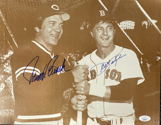 Johnny Bench Carl Yastrzemski Autographed 11x14 Baseball Photo (JSA)