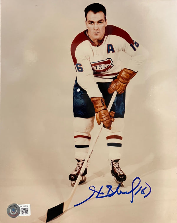 Henri Richard Autographed 8x10 Hockey Photo (Beckett)