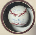 Don Larsen & Yogi Berra Signed Baseball Shadowbox