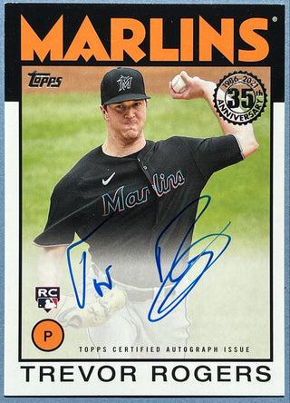 Trevor Rogers Autographed 2021 Topps Rookie Baseball Card