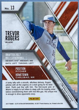 Trevor Rogers Autographed 2017 Panini Elite Extra Edition Baseball Card